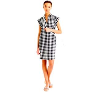 J. Crew Classic Gingham B&W shirtdress button down